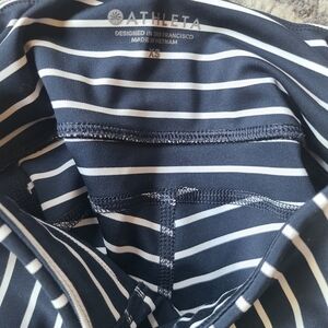 Athleta Navy and White Striped Leggings